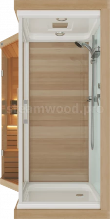 Двухместная угловая финская сауна  Luxury из кедра с Душевой кабиной