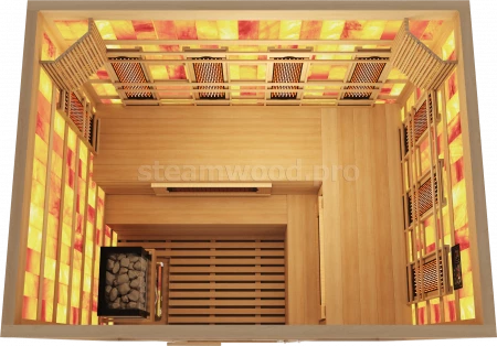Четырехместная комбинированная соляная сауна Comfort из кедра