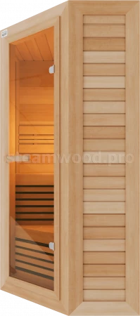 Одноместная угловая финская сауна Classic из кедра